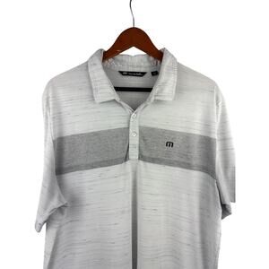 Men’s Travis Mathew’s Size XL White & Grey Golf Polo Shirt.